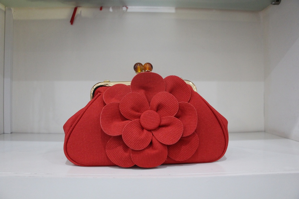 Clutch "Camélia Rouge"