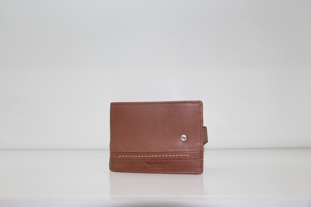 Carteira "Morgado Leather" Classic Brown com Detalhe  Descrição