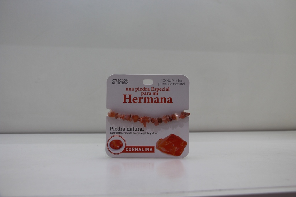 Pulseira "Uma Pedra Especial para a minha Irmã" – Cornalina Natural