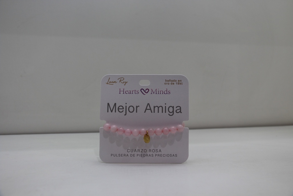 Pulseira Luna Roy "Hearts & Minds" – Edição "Melhor Amiga" (Quartzo Rosa)