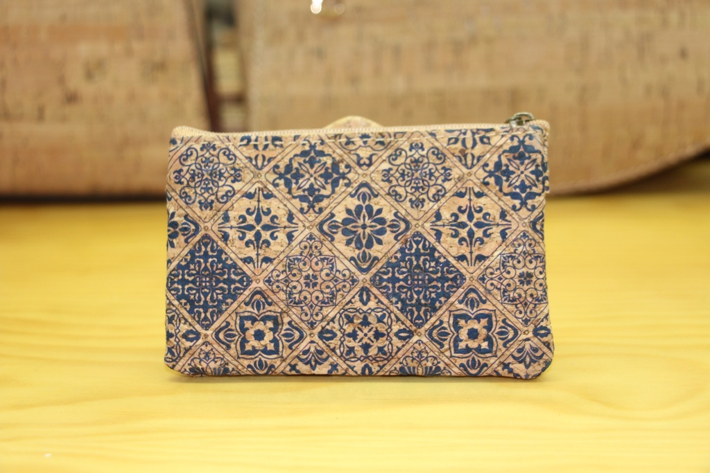 Bolsa Multiusos em Cortiça – Padrão Azulejo Clássico Azul