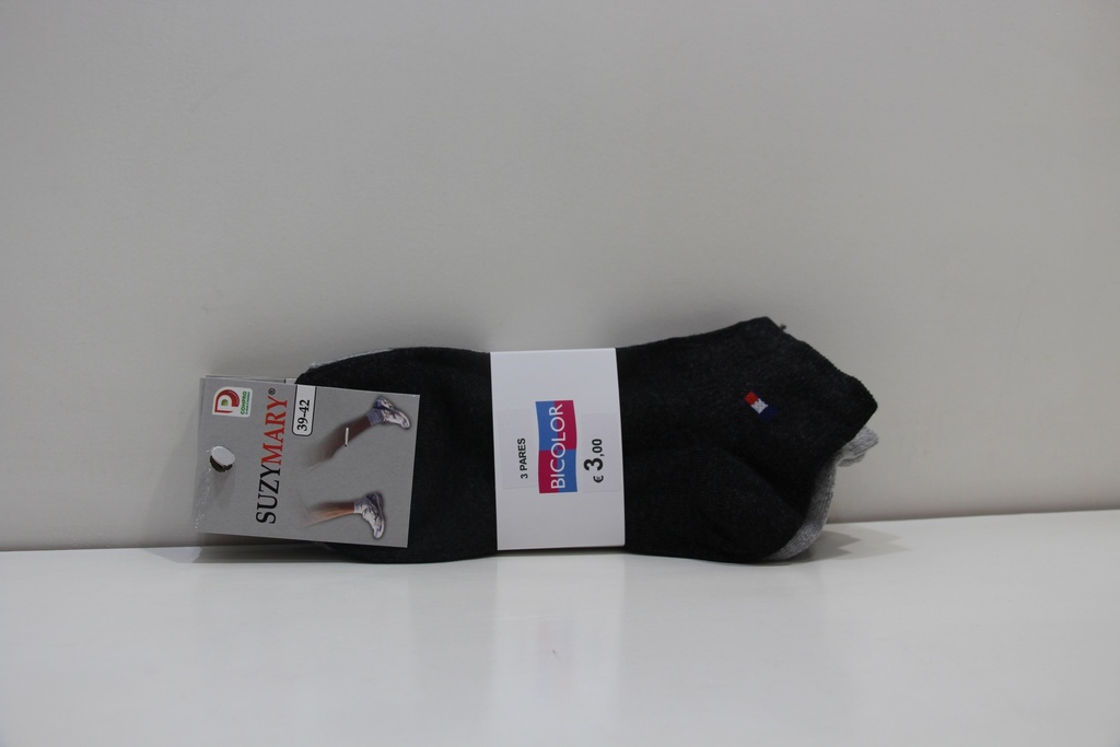 Pack 3 Pares de Meias Invisíveis Suzy Mary – Edição Bicolor