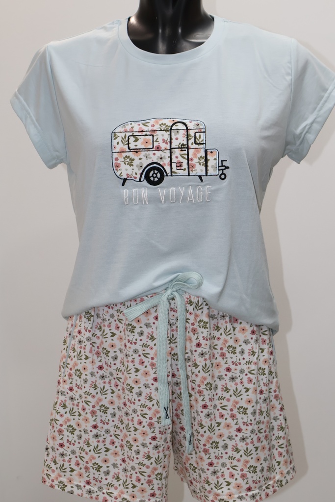 Pijama Curto "Bon Voyage" Floral