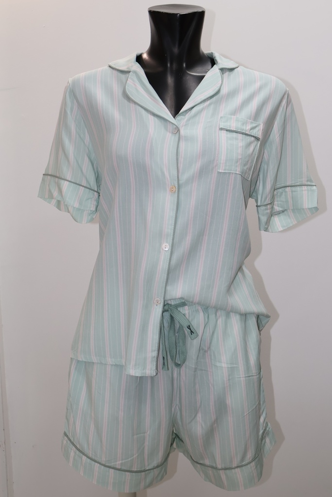 Pijama Camiseiro "Mint Stripe" Classic