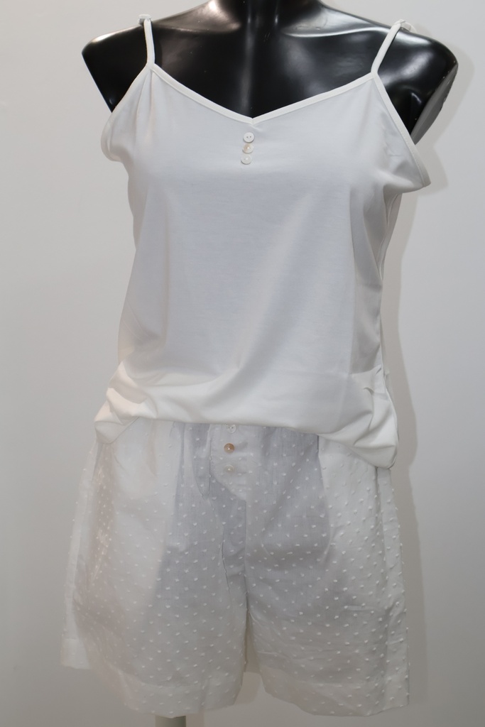 Pijama de Alças "White Plumeti" Harmony