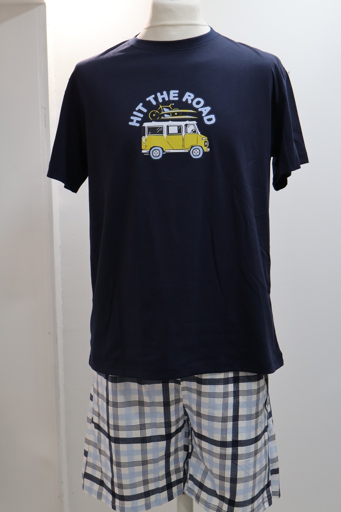 Pijama Curto Masculino "Road Trip Adventure"