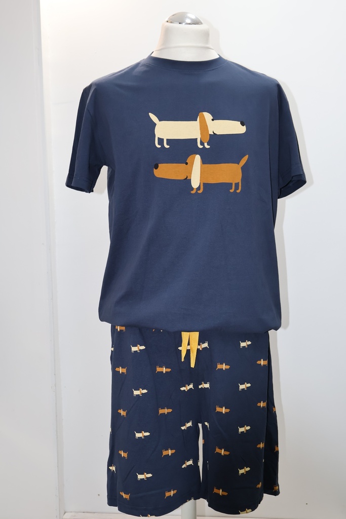 Pijama Curto Masculino "Dachshund Friends"