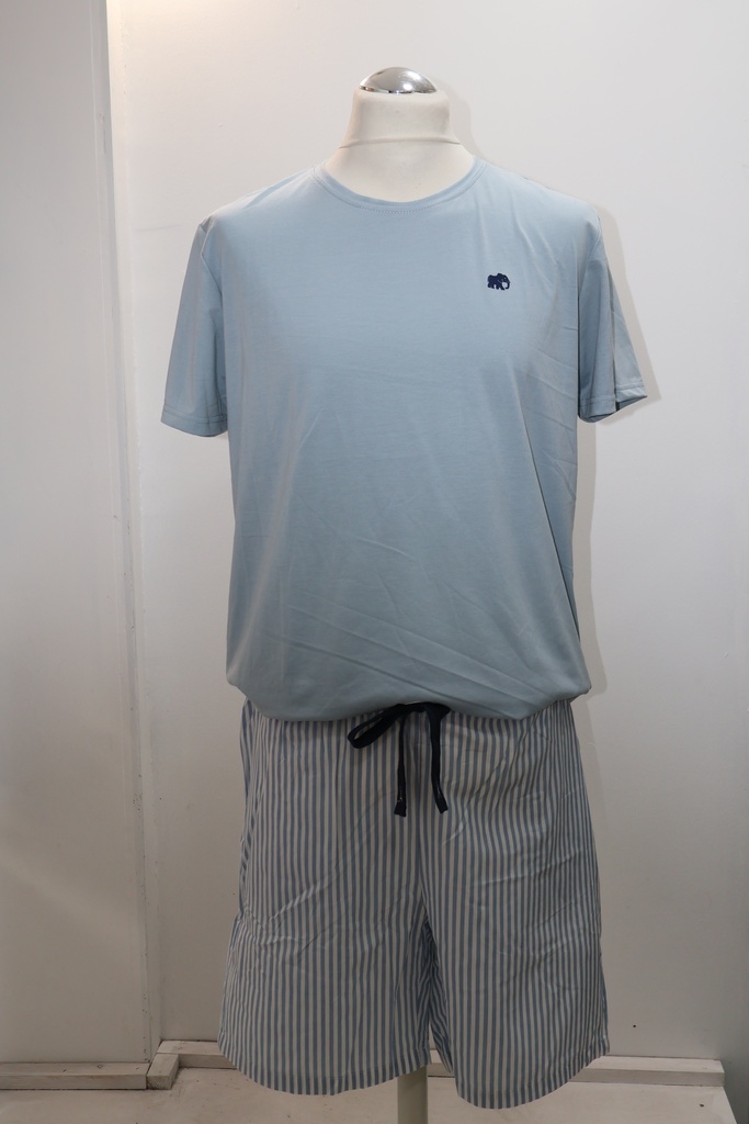 Pijama Curto Masculino "Light Blue Elephant"