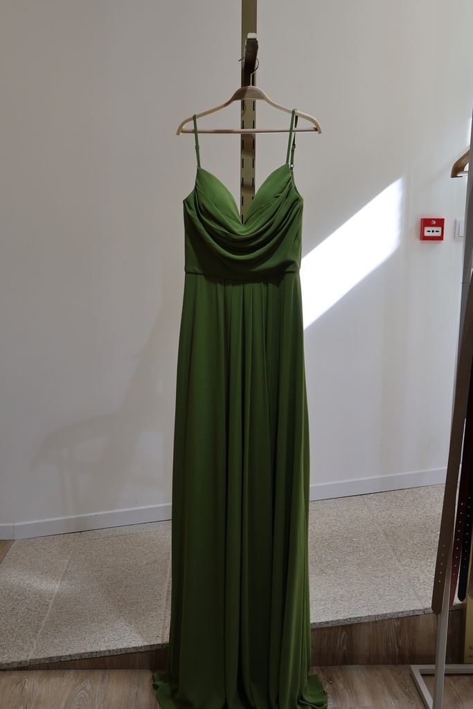 Vestido de Festa Longo "Oliva" com Decote Caído (Cowl Neck)