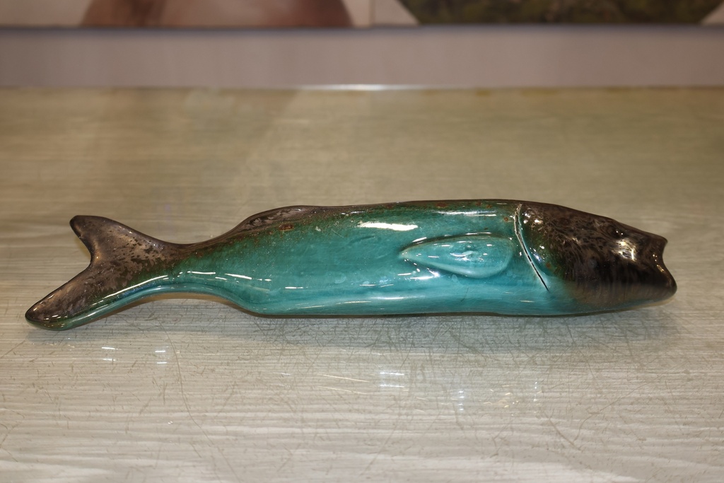 Sardinha em cerâmica - Verde Esmeralda e Bronze