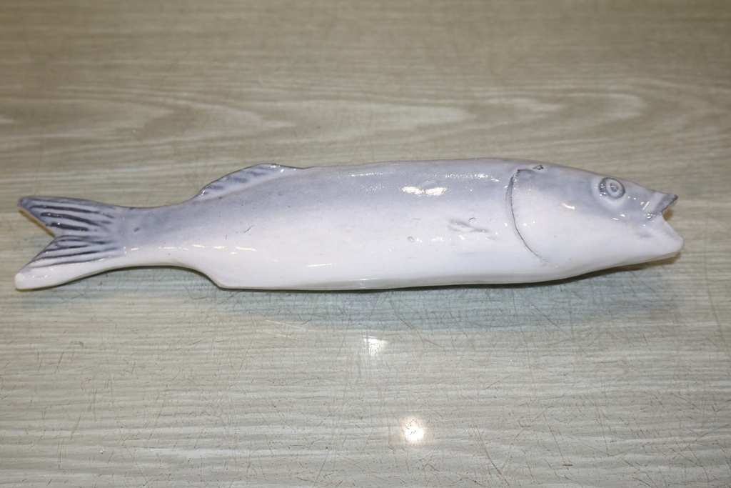 Sardinha em cerâmica - Branco e Cinza Azulado