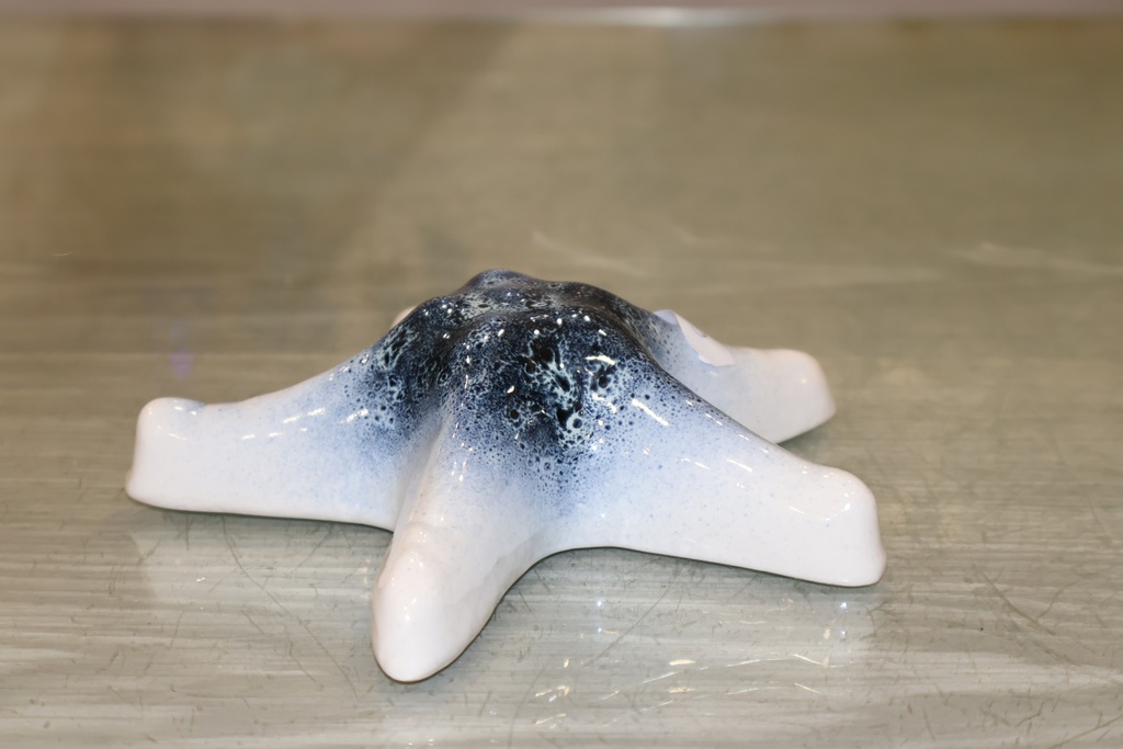 Estrela-do-mar em cerâmica - "Oceano Profundo" Azul Cobalto