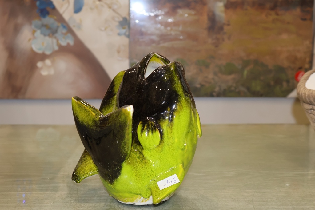 Jarro de Peixe - Verde Alface e Negro