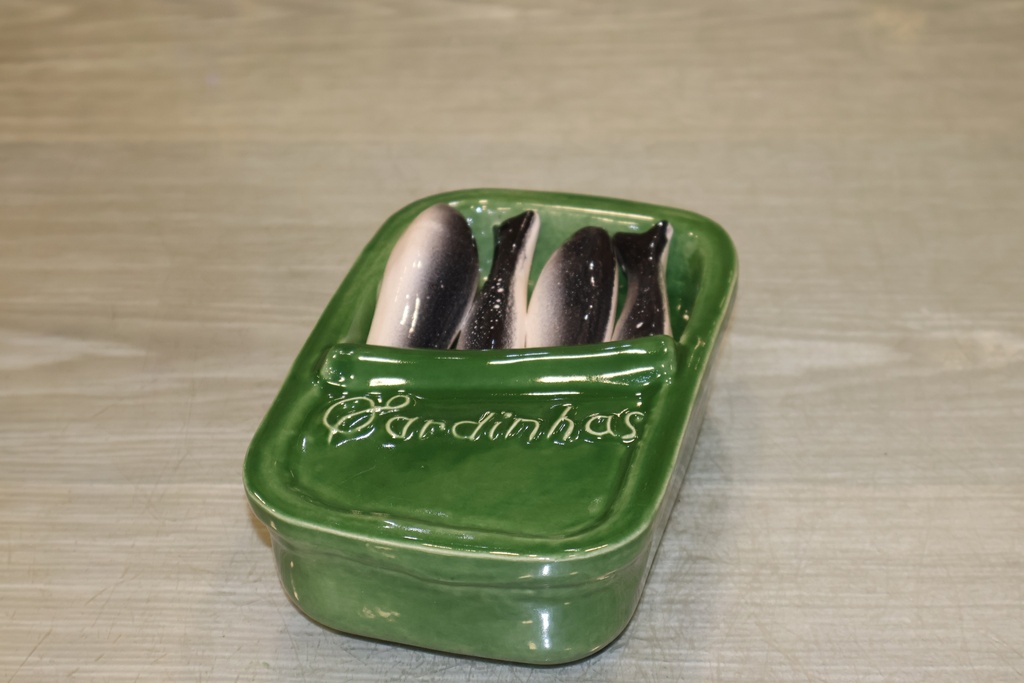 Lata de sardinhas em cerâmica - "Tradição Portuguesa" Verde Esmeralda