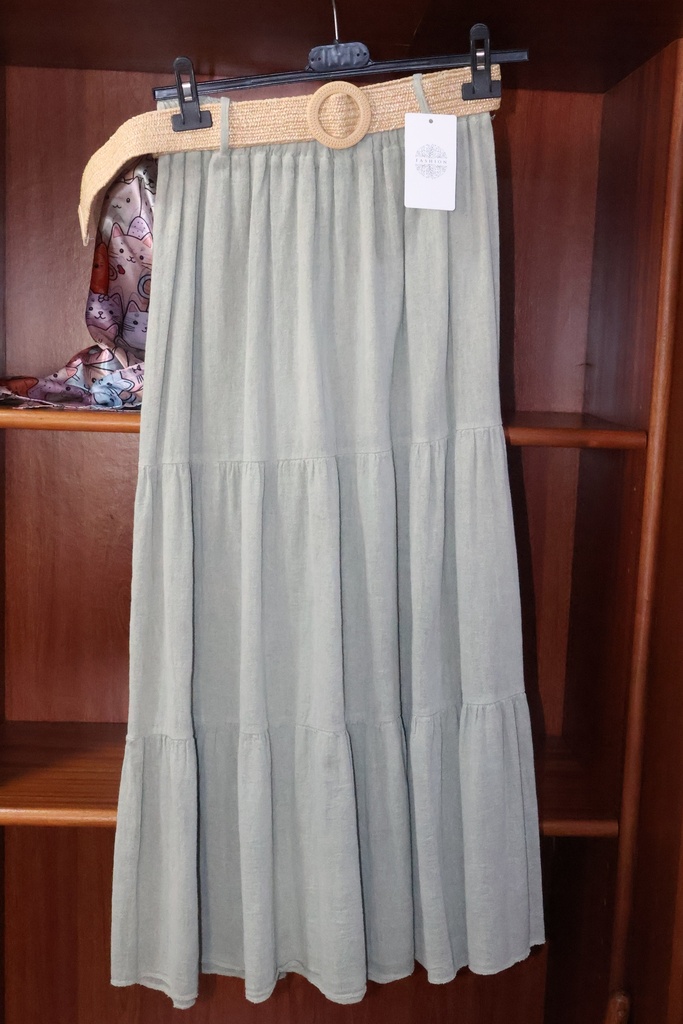 Saia Maxi Breeze – Verde Musgo Pastel