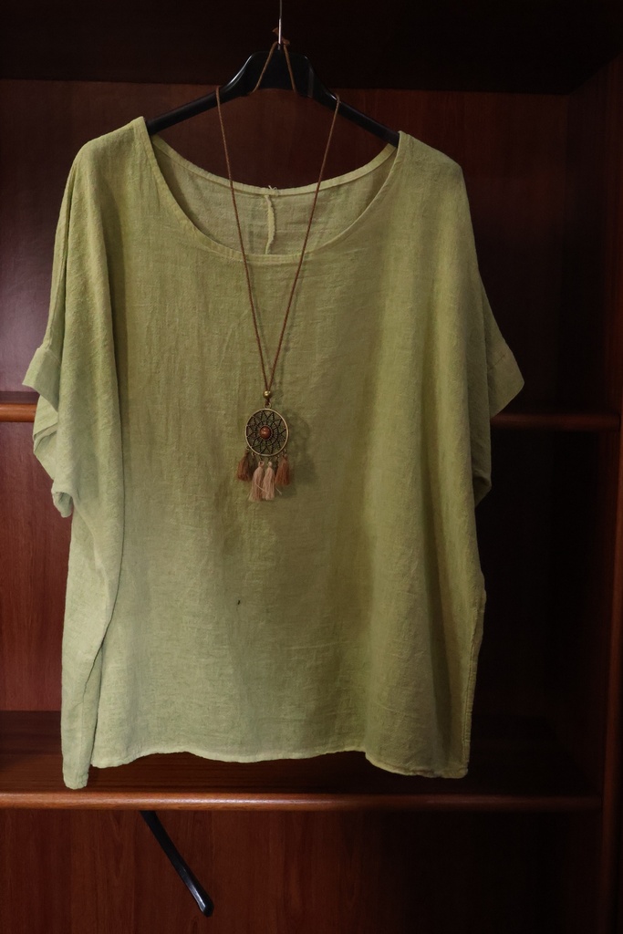 Blusa Oversize em Algodão Natural – Verde Lima