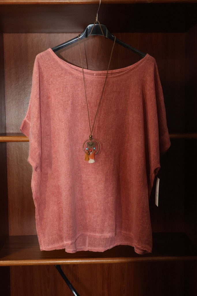 Blusa Oversize em Algodão Natural – Terracota