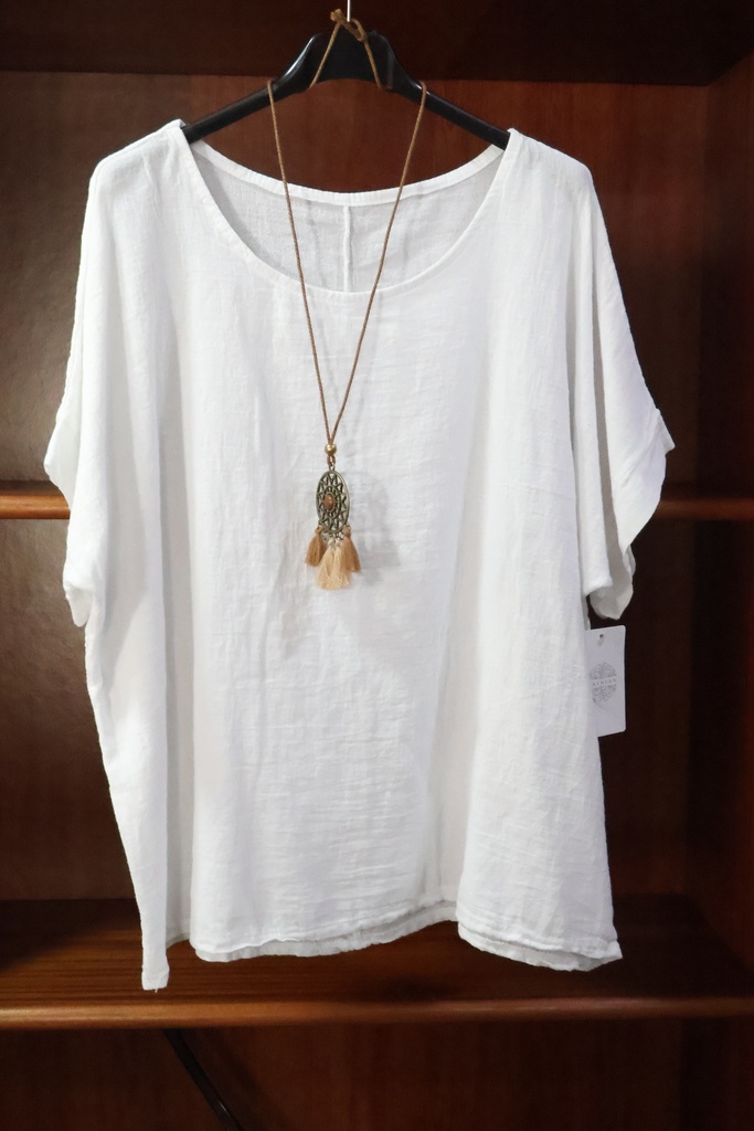 Blusa Oversize em Algodão Natural – Branco