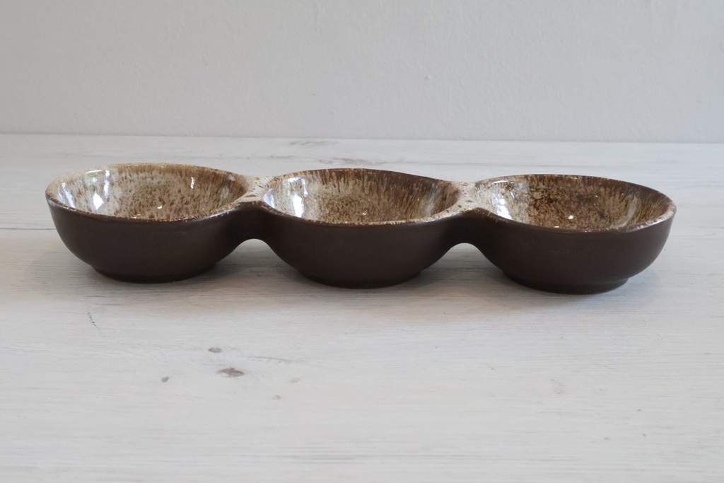 Petisqueira Tripla "Terra e Marfim"