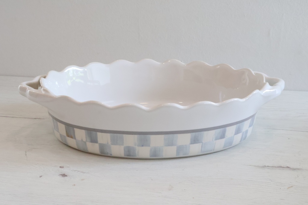 Travessa de Forno Oval com Padrão Xadrez