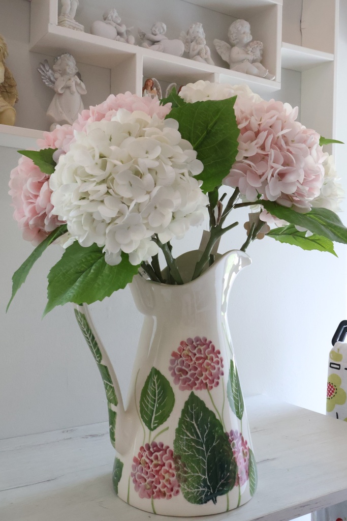 Jarra de Cerâmica "Hortênsias em Flor"