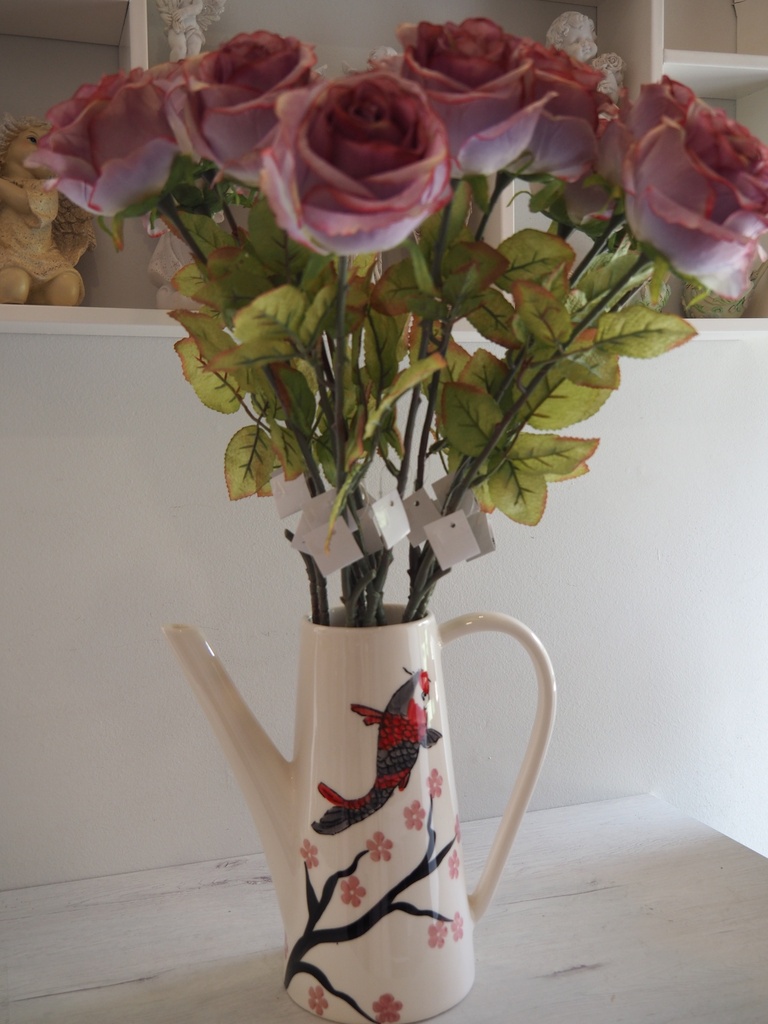 Jarra de Cerâmica "Carpa e Cerejeira"