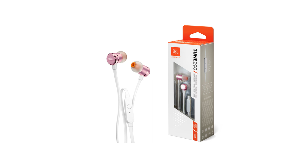 Auscultadores JBL Tune 290 com Microfone 3.5mm 1,2m Rosa