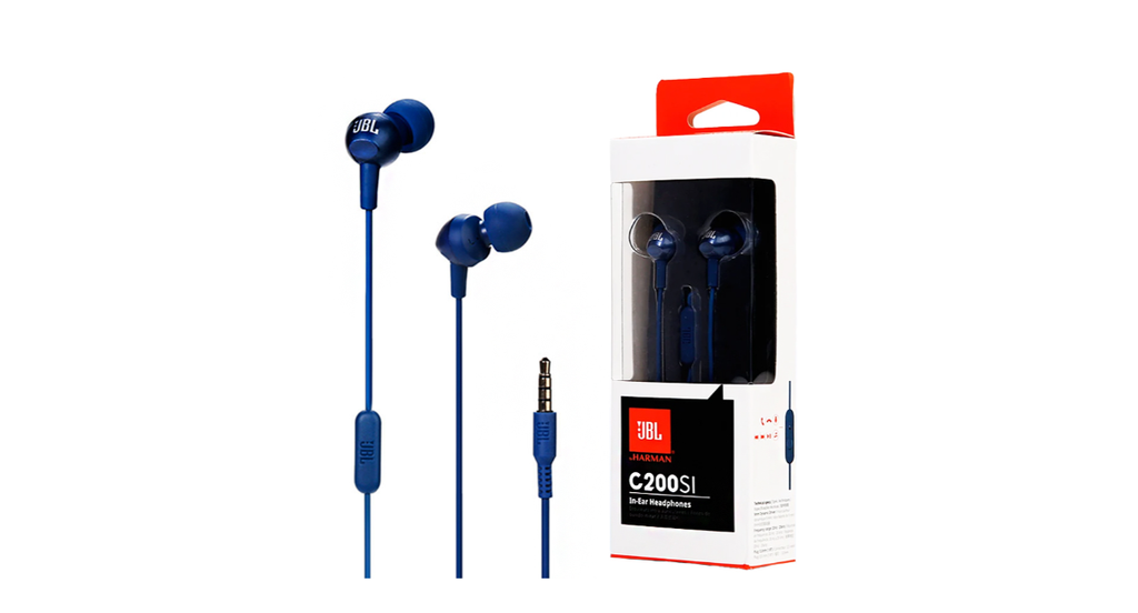 Auscultadores JBL C200SI com Microfone 3.5mm 1,2m Azul