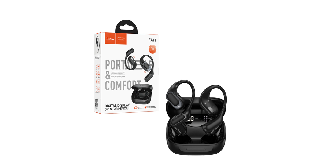 Auscultador aberto sem fio Hoco EA11 Honey Preto