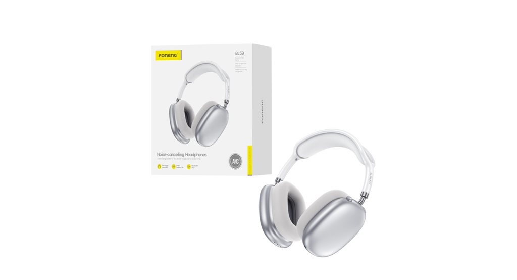 Auscultadores Sem Fio Foneng BL59 ANC Prata