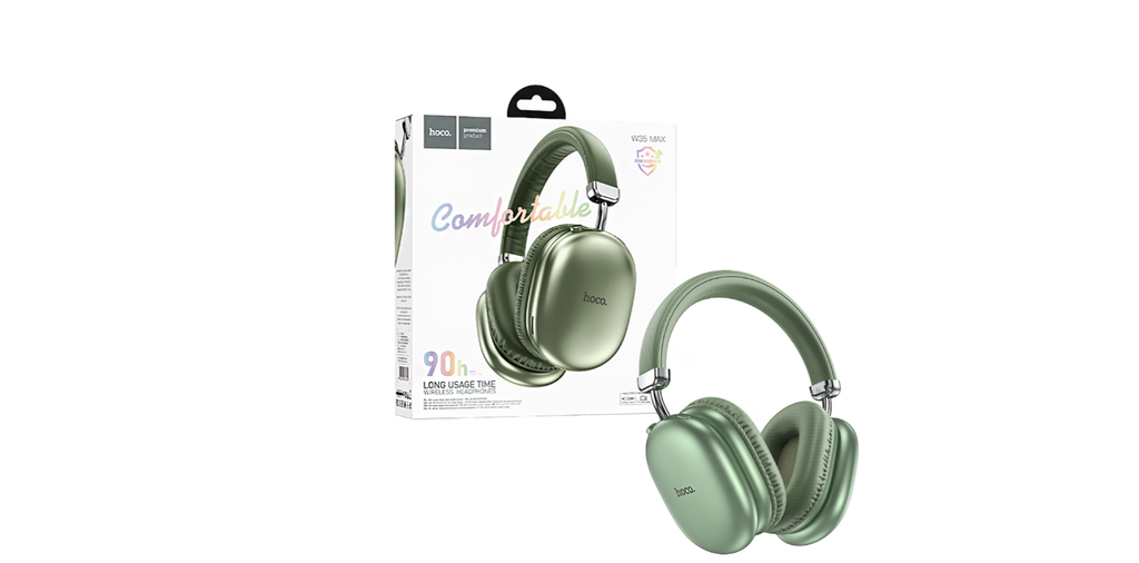 Auscultador Sem Fios Hoco W35 Max Joy Verde