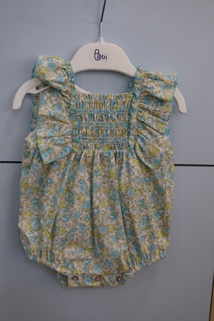 Fofo para Bebé com Folhos – Floral Azul