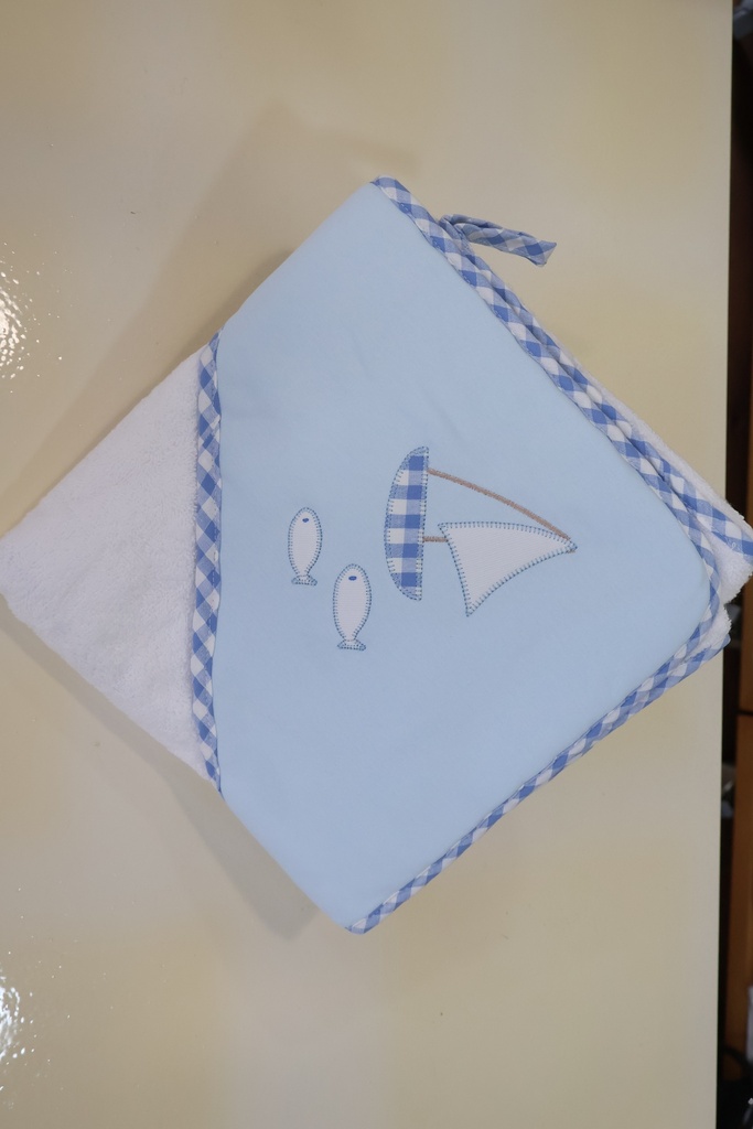 Toalha de Banho com Capuz para Bebé – Tema Náutico