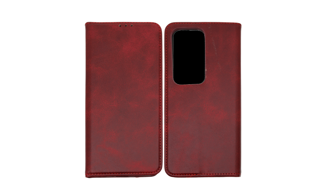 Capa Flip de Couro com Bolso Interno para Oppo A5 Vermelho