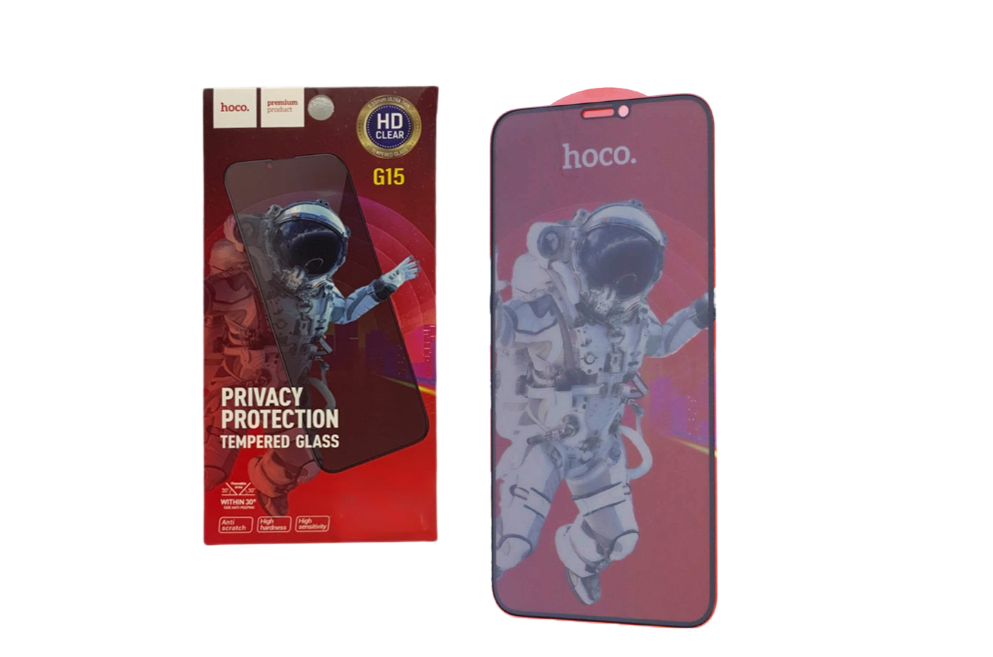 Protetor de Vidro de Tela Temperado Privacy Hoco G15 para Apple iPhone 17 Pro Preto