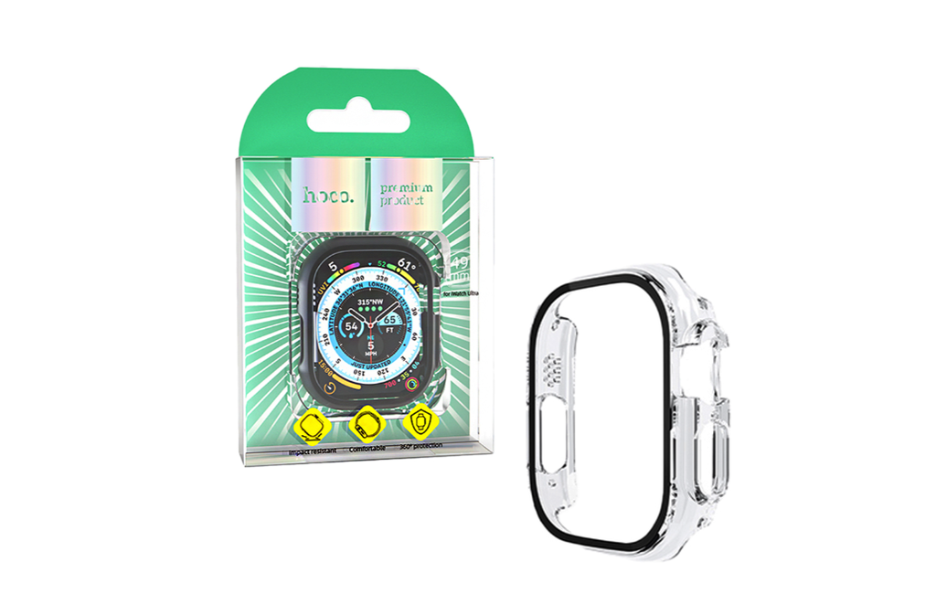 Capa+Vidro Temperado Hoco WS6 Shadow series para Apple iwatch Série 49mm Transparente