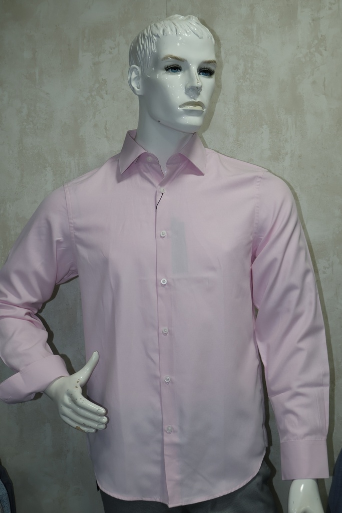 Camisa Tailored Pink: Micro-Textura Oxford & Corte Elegante