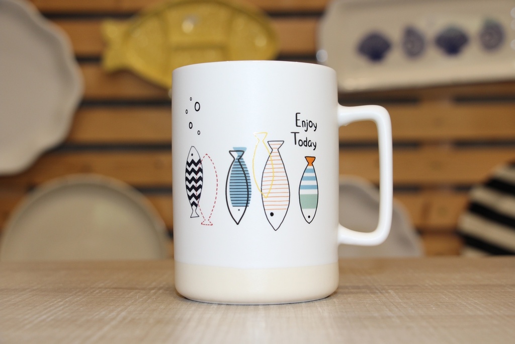 Caneca de Porcelana - "Enjoy Today"