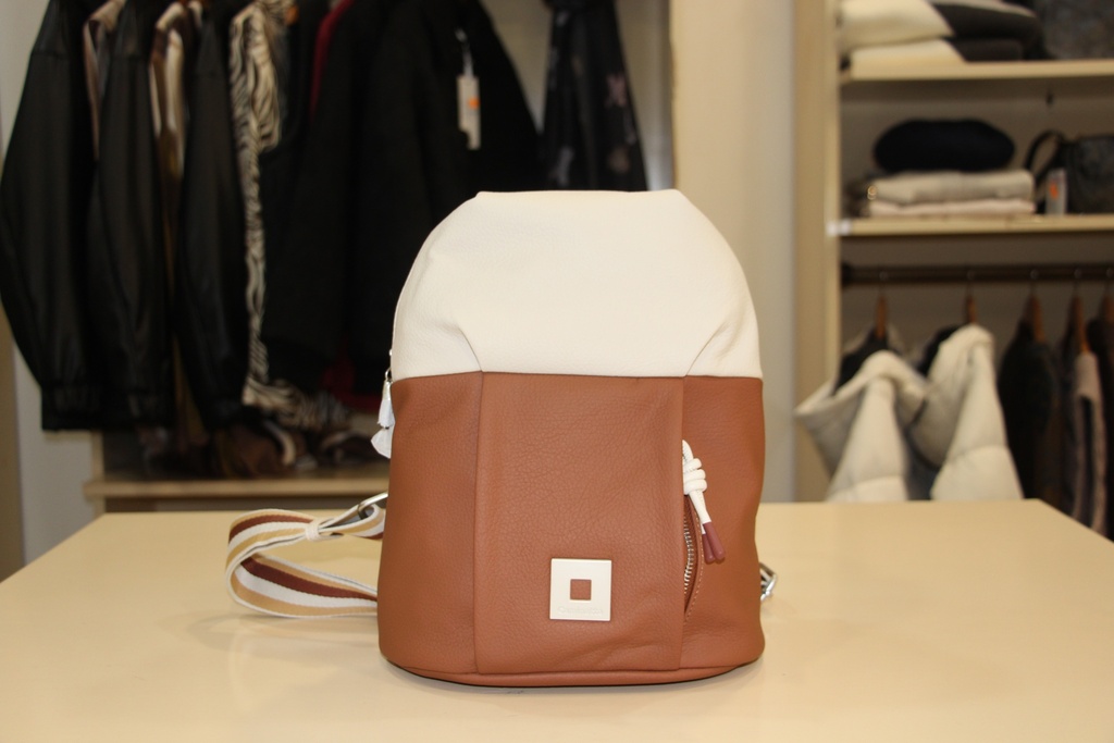 Mala de tiracolo Caminatta bege e castanha