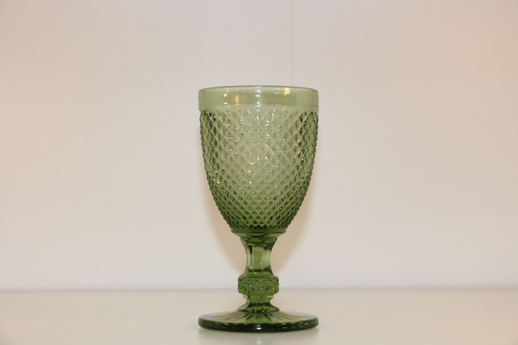 Copo de Vidro Trabalhado Verde Floresta