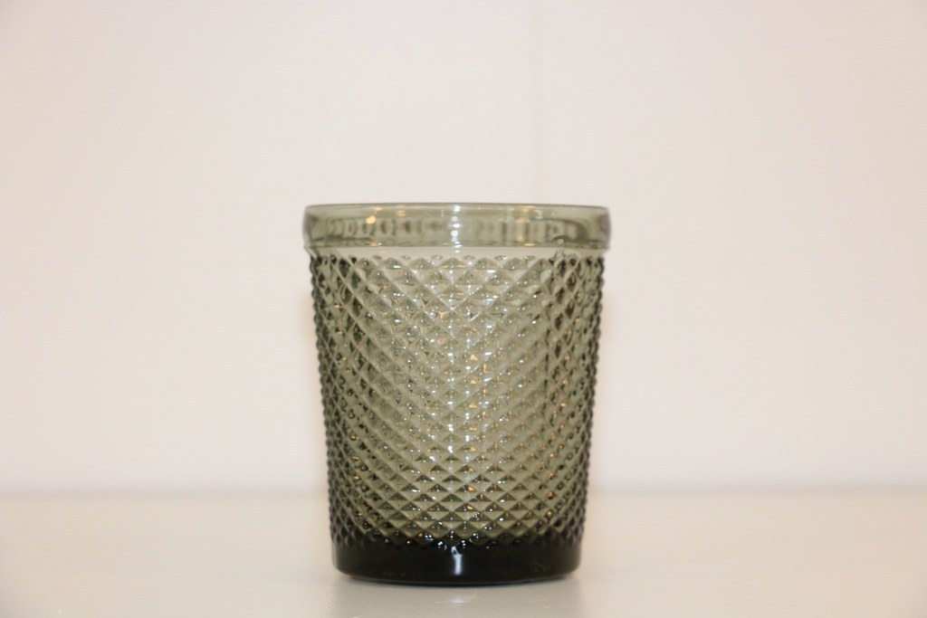 Copo baixo de vidro cinzento fumado