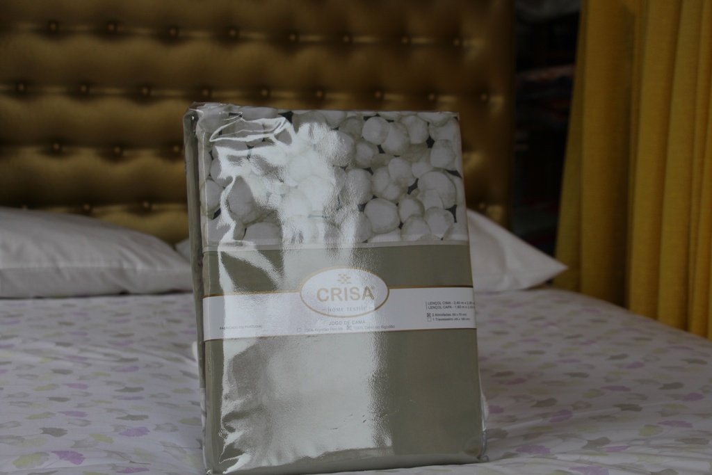 Jogo de Cama CRISA Verde Sálvia com Estampa de Flores de Algodão