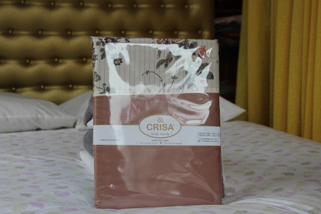 Jogo de Cama CRISA Rosa Velho com Estampa Floral