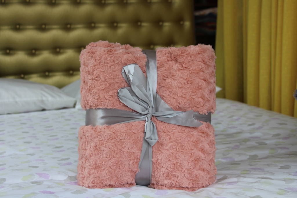 Manta Texturizada Rosa Salmão