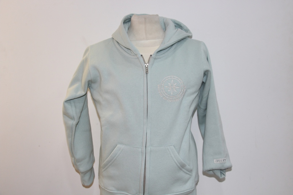 Casaco com Capuz e Fecho "Explorer" Azul Pastel