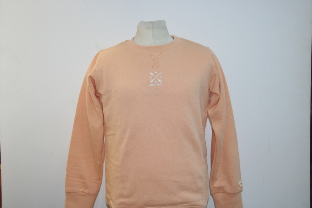 Camisola Crewneck Brooking Pêssego com Bordado