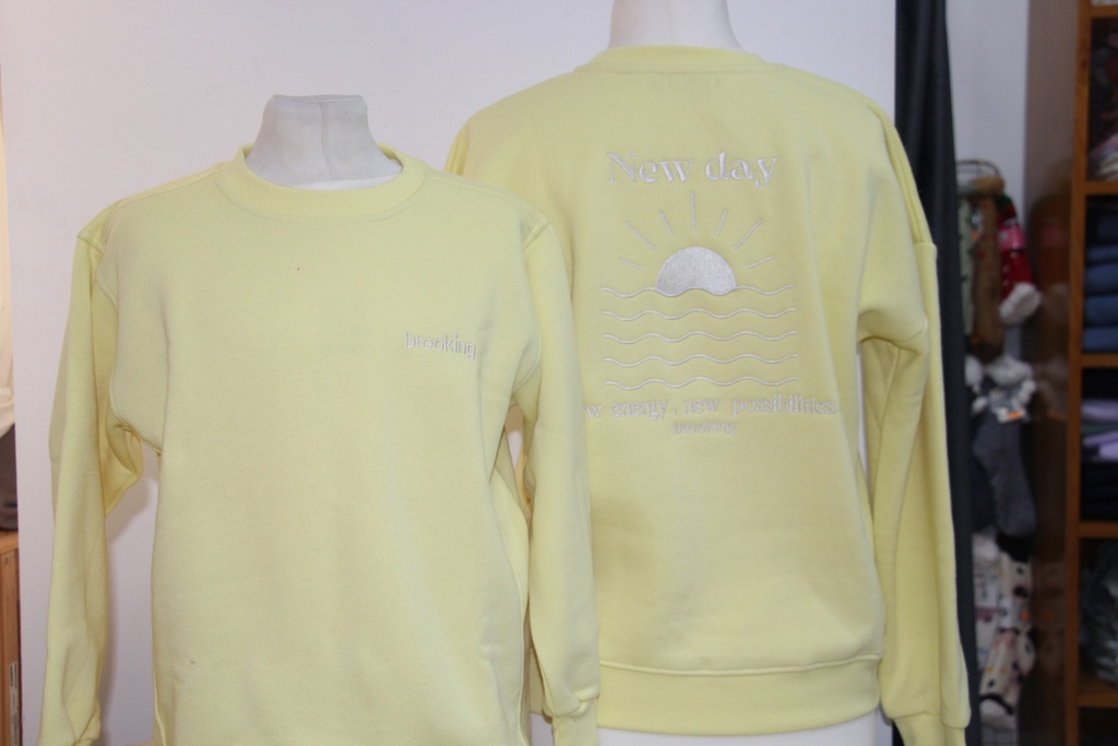 Camisola Crewneck Brooking "New Day" Amarelo Pastel Adulto
