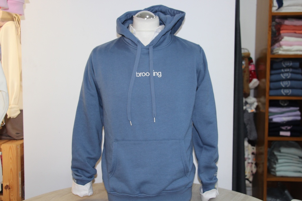 Sweatshirt com Capuz Brooking Minimalista Azul