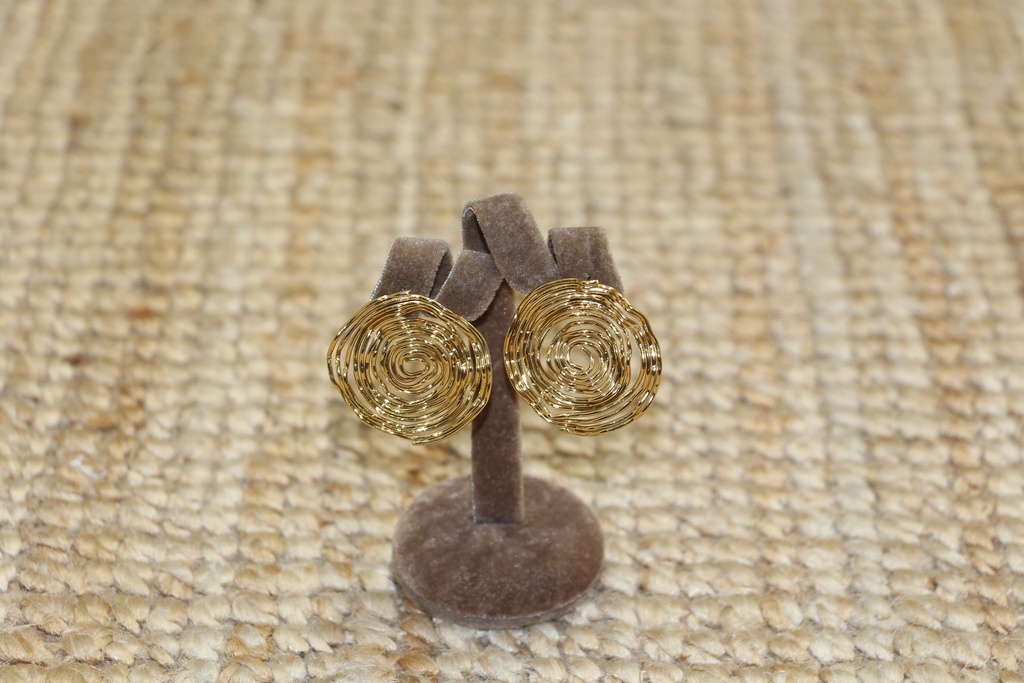 Brincos Espiral em Fio Dourado