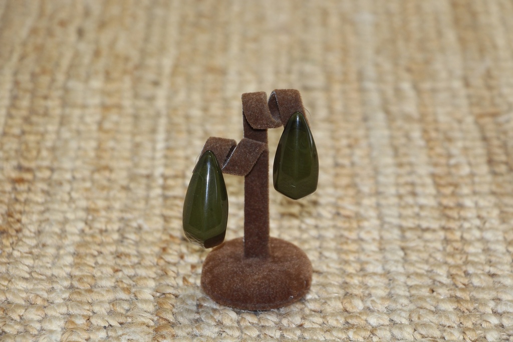 Brincos Pendentes Gota Verde Oliva